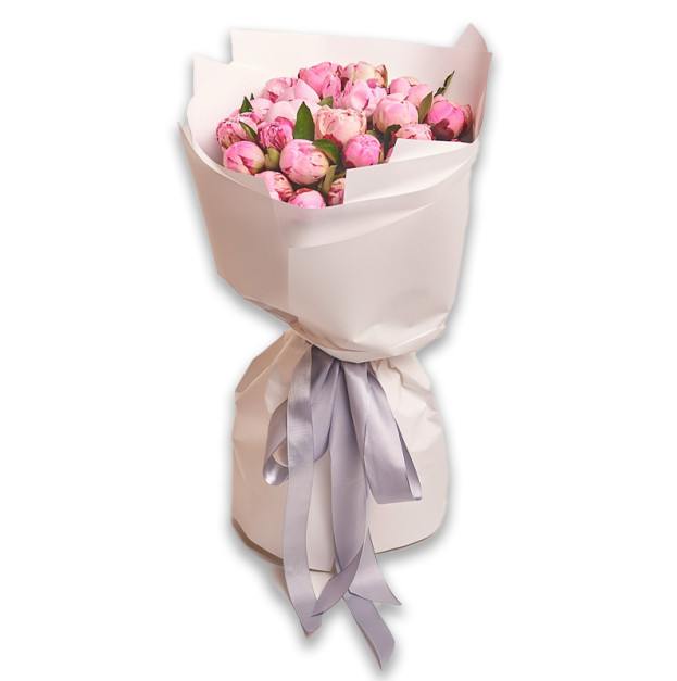 Букет 25 Рожевих Півоній Мікс