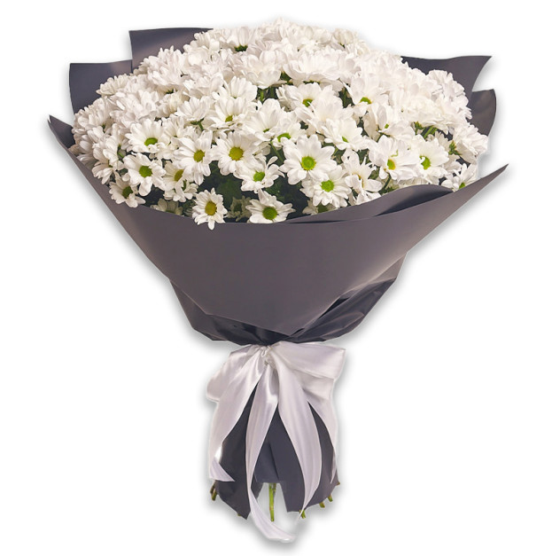 Букет 25 Білих хризантем Ромашок