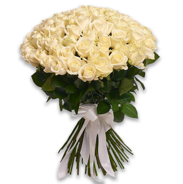 Букет 75 Білих троянд