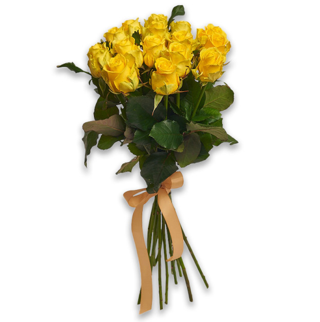 Букет 15 Жовтих троянд