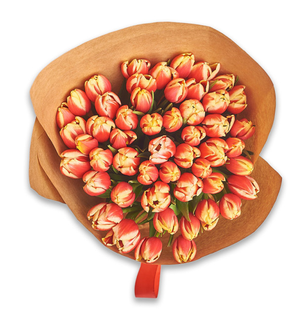 Bouquet of 45 Red and Yellow Tulips