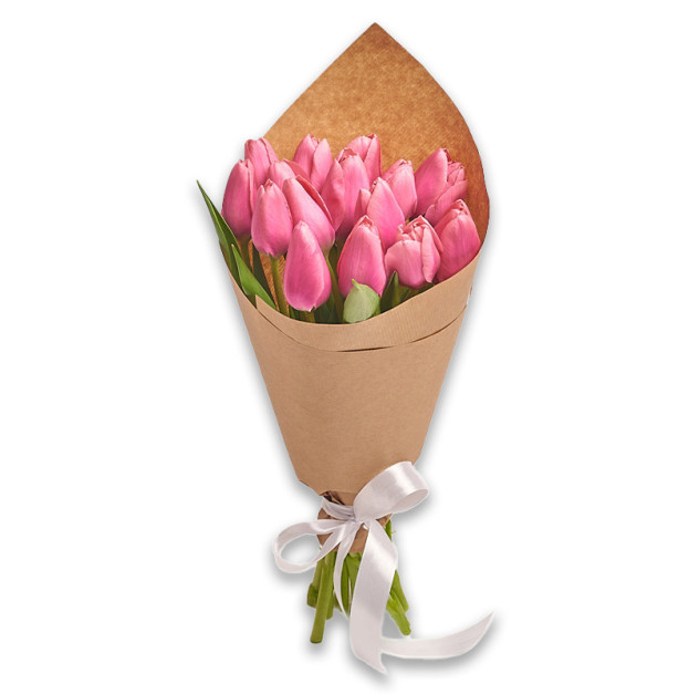 Bouquet of 15 Pink Tulips