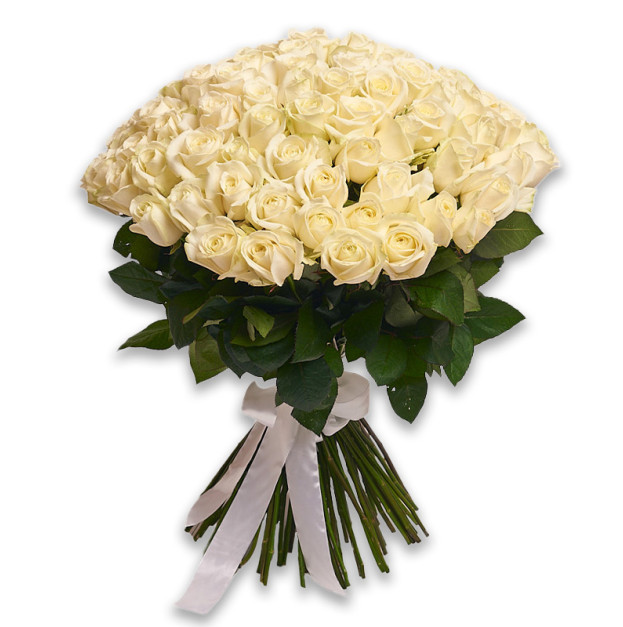 Букет 101 Біла Троянда