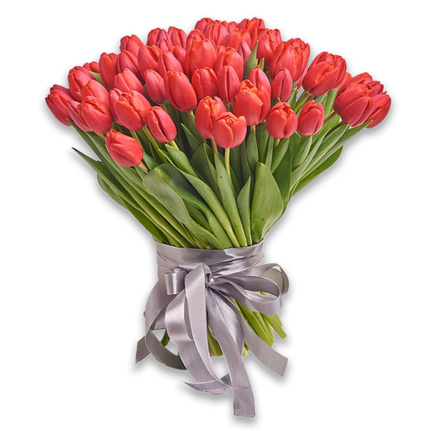 Букет 101 Червоний тюльпан