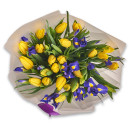 Букет Жовті Тюльпани та Іриси