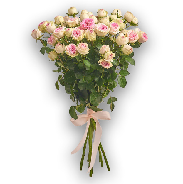 Букет 9 Рожевих Троянд Спрей